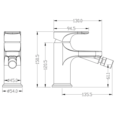 смеситель boheme spectre 456-br для биде, без донного клапана, бронза
