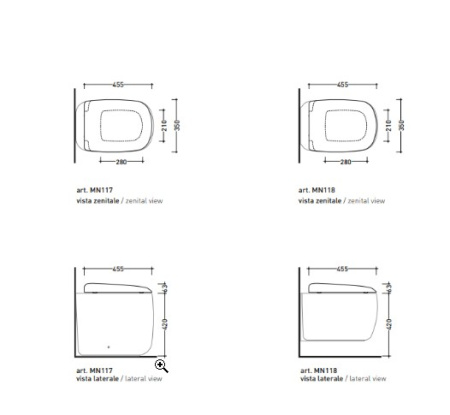 сиденье flaminia mono mncw03ner для унитаза с микролифтом, быстросьемное, черный