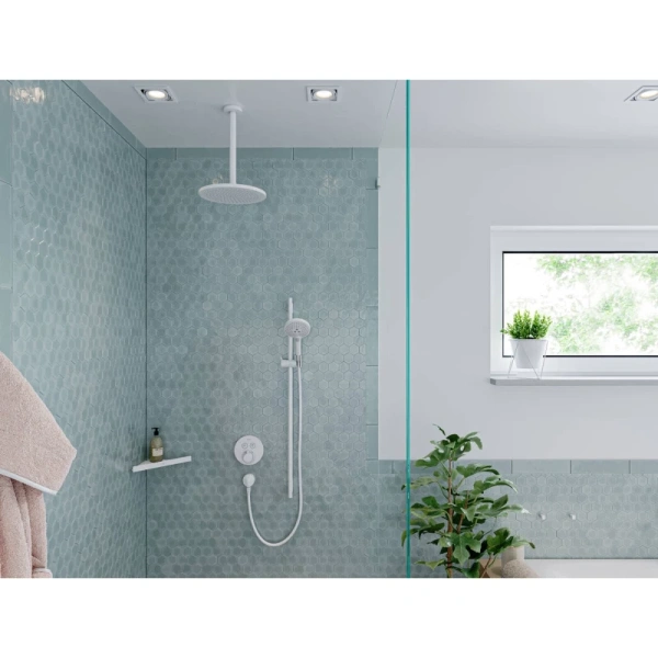 термостат для ванны hansgrohe showerselect s 15743700, ø 15 см, белый матовый