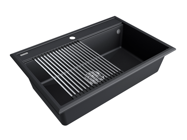 мойка stepia 80, it-granit + ролл-мат step брашированная нерж. сталь, pm117551-an+r375-bs