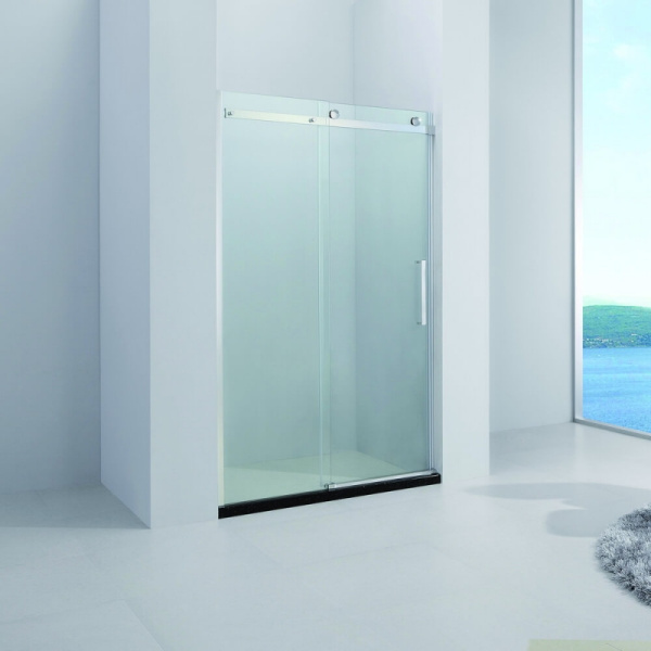 душевая дверь в нишу black&white stellar wind s218 100×195 см, профиль хром, стекло прозрачное