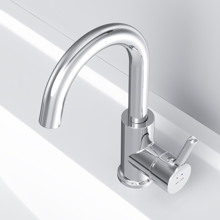 смеситель для раковины am.pm x-joy f85b02700, с поворотным изливом цвет хром