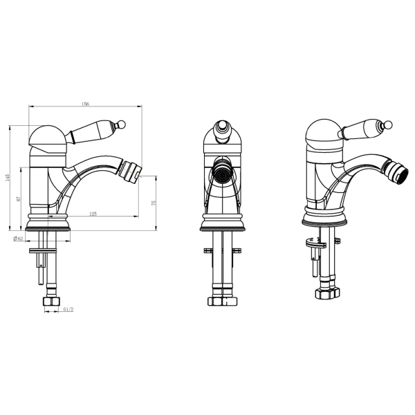 смеситель boheme tradizionale 256 для биде