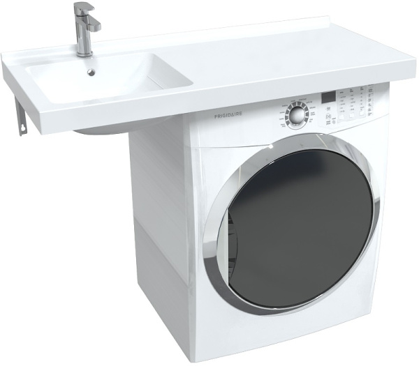 раковина 1marka wash 110 l ц0000002637 над стиральной машиной, белая