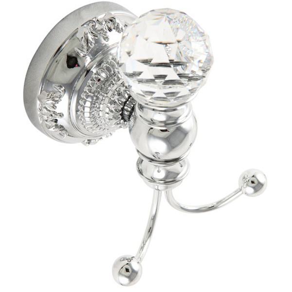 Двойной крючок Migliore Cristalia 16806 цвет хром с кристаллом Swarovski