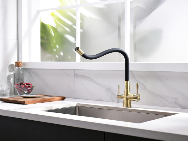 смеситель для кухни lemark comfort lm3075b бронза черный