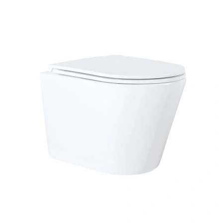 Унитаз Azario Teramo AZ-0053 подвесной, безободковый, с сиденьем микролифт, 48x36.5x36 см, белый