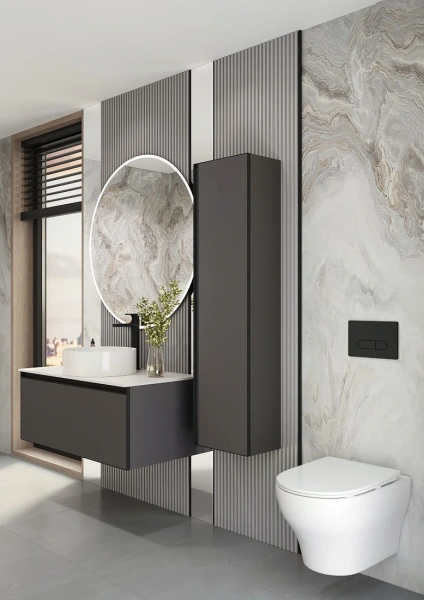 унитаз подвесной boheme fiore 978-set-2-mw безободковый, с функцией биде, торнадо, с сиденьем микролифт, белый матовый