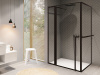 душевой уголок riho lucid gd203 gd212b080(g005019121) 120×80×200 см, профиль черный, стекло прозрачное матовый, с полотенцедержателем