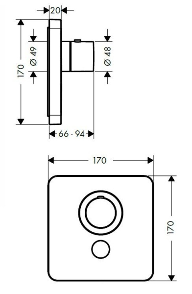 термостат для душа axor showerselect 36706000