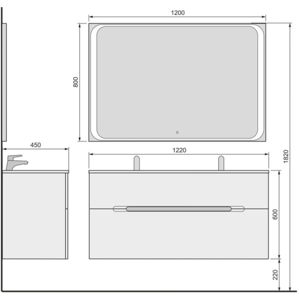 зеркало 120x80 см jorno modul mol.02.120/w зеркало 120x80 см jorno modul mol.02.120/w