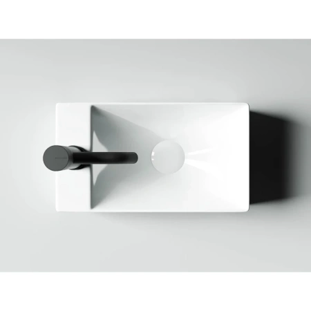 раковина ceramicanova element cn5008 накладная, 37.5x21.5 см, отверстие слева, белая