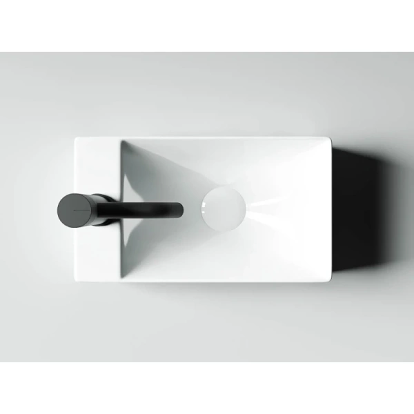 раковина ceramicanova element cn5008 накладная, 37.5x21.5 см, отверстие слева, белая
