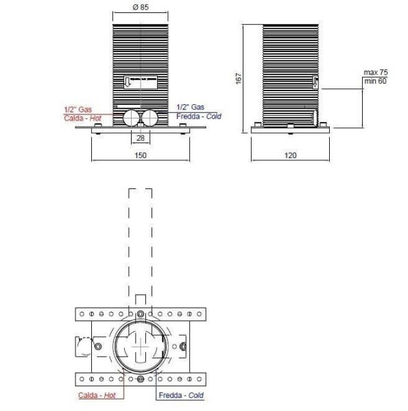 внутренняя часть antonio lupi bk903in напольного смесителя