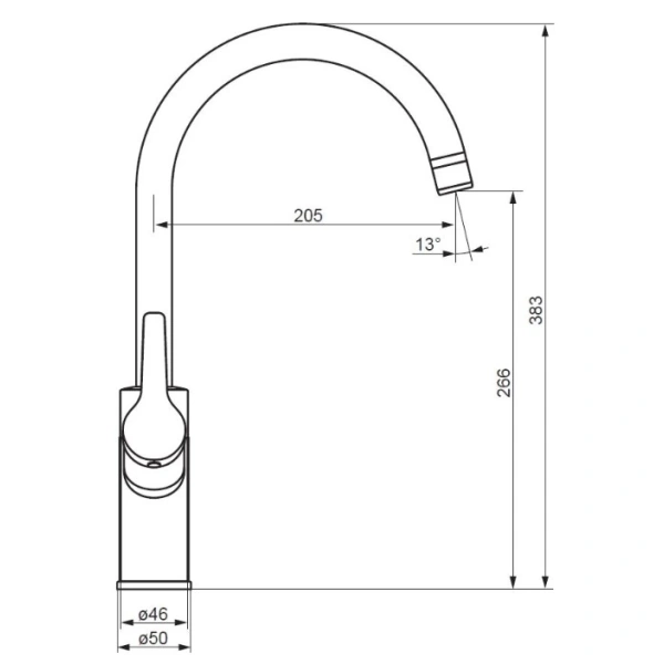 смеситель для кухни damixa eclipse 310721300 черный матовый