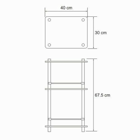 полка стеклянная wasserkraft k-4033 цвет хром