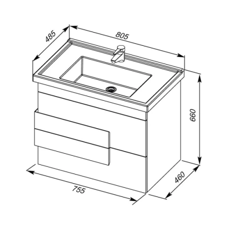 раковина полувстраиваемая aquanet sanovit exclusive 80 00182324