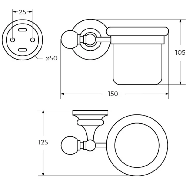 Стакан для зубных щеток Cezares Olimp OLIMP-TUM-02-M Бронза