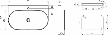 раковина ravak yard 80 xjx01280002 белая