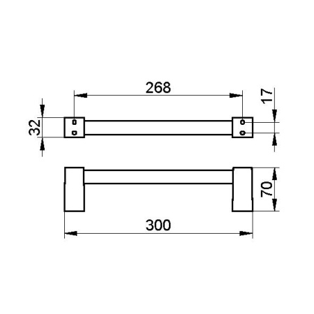 поручень keuco smart.2 14707 010000 хром