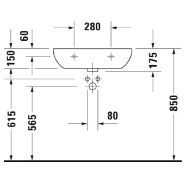 раковина duravit d-code 23106000002 подвесная, 60x46 см, белая