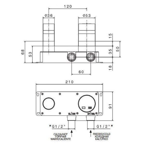 внутренняя часть для смесителя kerama marazzi linea 27852km.00.000 g 1/2