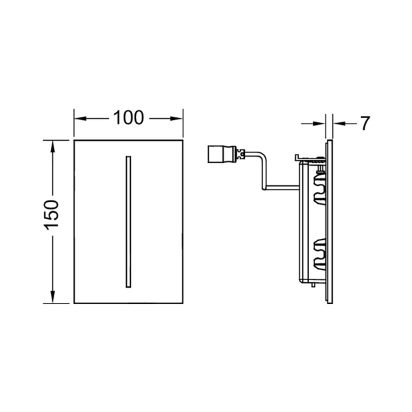 кнопка для инсталяции tece filo urinal 9242062 от сети 230 в, цвет черный