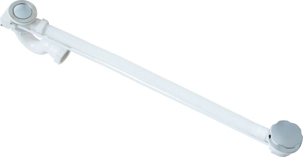 слив-перелив для ванны aquanet a1850 w p trap 75 см 52 мм, полуавтомат, хром, с сифоном