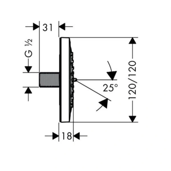 боковая форсунка hansgrohe puravida 100 28430000