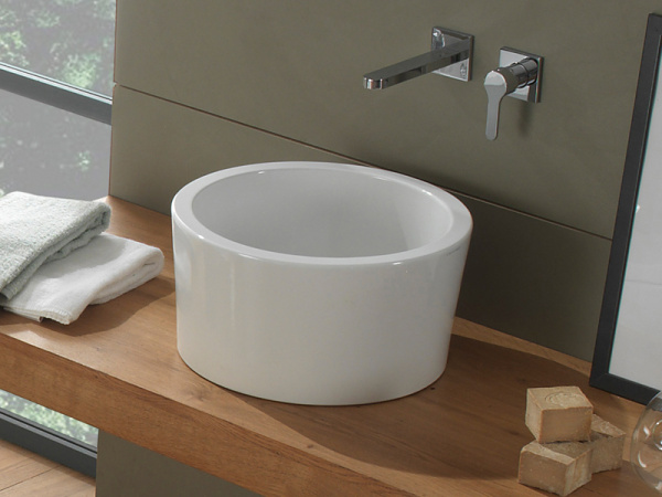 раковина scarabeo bucket 8808 накладная, круглая, ø35 см, белая