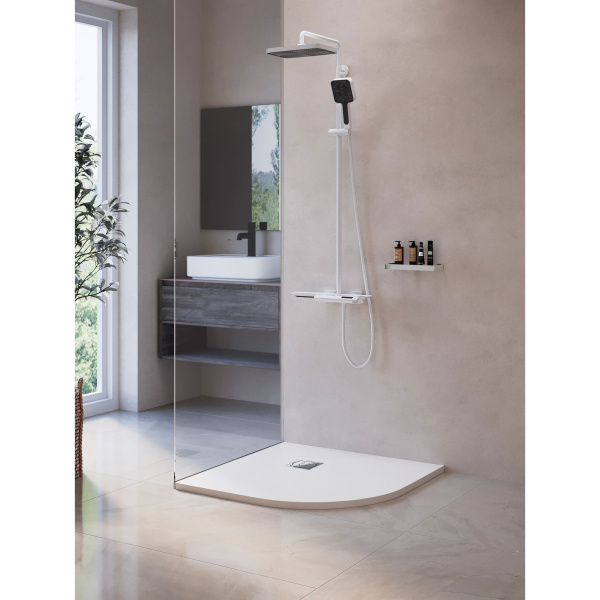 душевой поддон из искусственного камня rgw stone st/r-w 100×100 16153100-01 белый