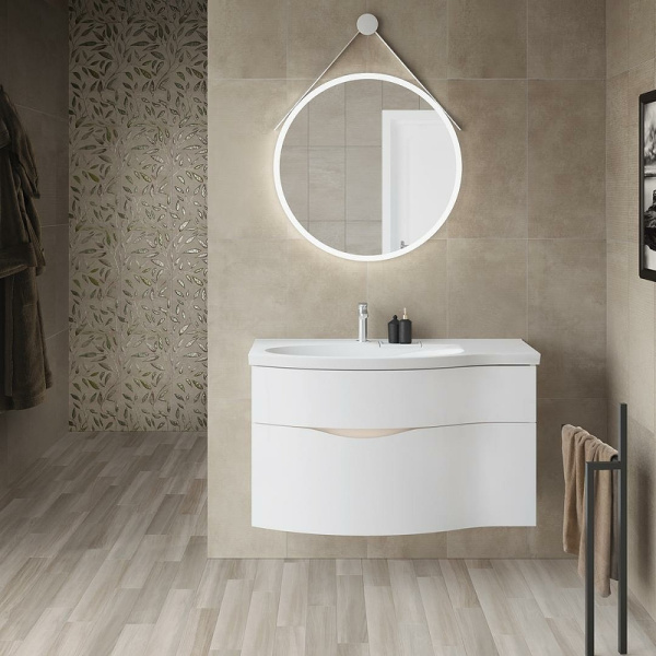 раковина kerama marazzi riva 100 l rv.wb.100lh белая глянцевая