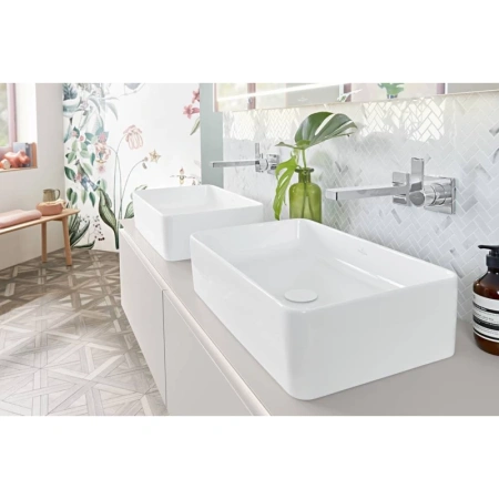раковина villeroy & boch collaro 4a205601 накладная, 56x36 см, альпийский белый