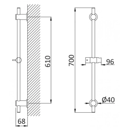 душевая штанга cezares czr czr-b-sd-nop черная матовая