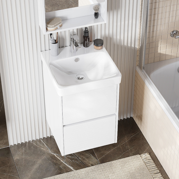 тумба под раковину aquaton сканди 45 1a251601sd010 подвесная белая