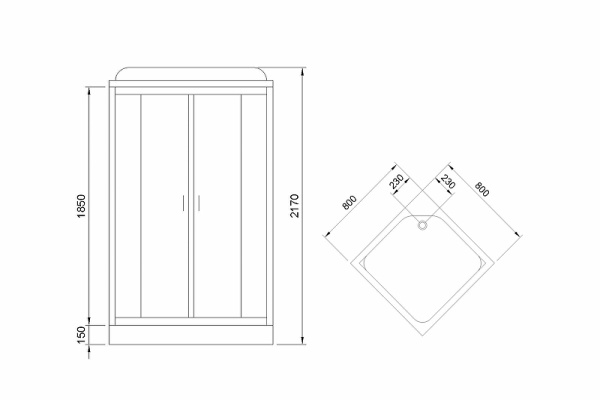 душевая кабина royal bath hp 80x80 rb80hp7-wc с гидромассажем