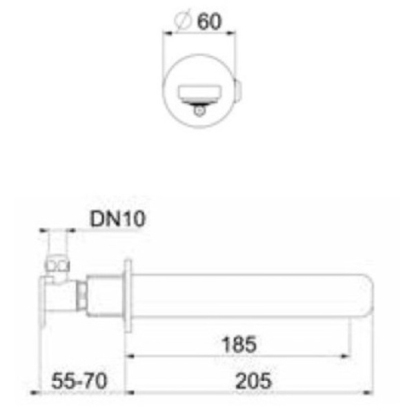излив настенный для душа webert ac1005015 цвет хром излив настенный для душа webert ac1005015 цвет хром