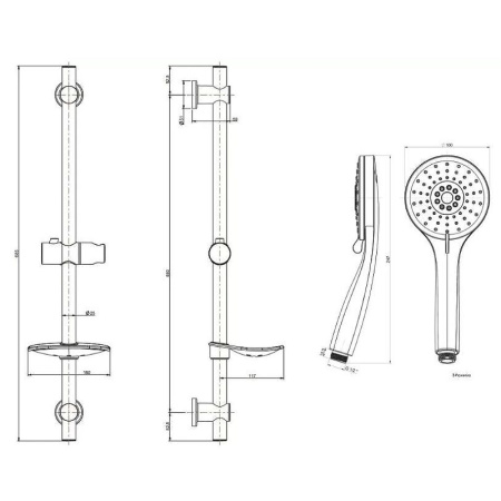 душевой гарнитур kerama marazzi sonata p4yo121km черный матовый