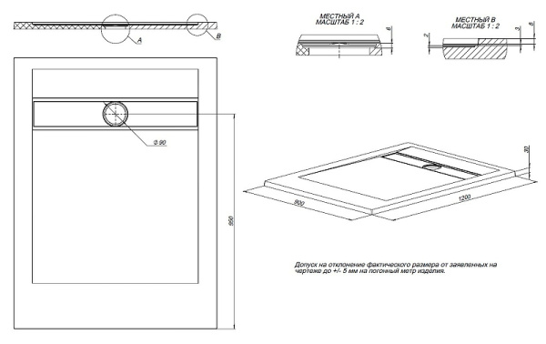 поддон для душевой кабинки из искусственного камня allen brau infinity 120×90 8.21003-am антрацит
