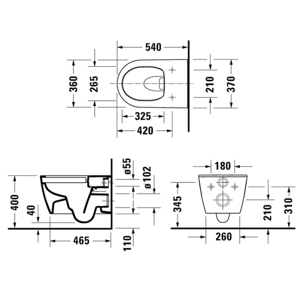 унитаз подвесной duravit soleil by starck 2586092000, безободковый,цвет белый
