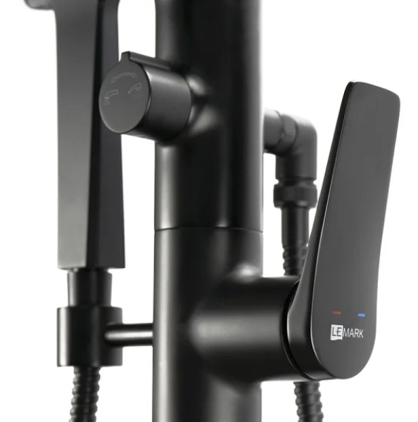 смеситель для ванны lemark bronx lm3744bl черный