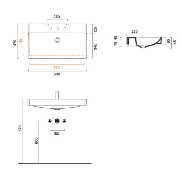раковина catalano green 80x47см, с 1 отв., белый глянцевый раковина catalano green 80x47см, с 1 отв., белый глянцевый