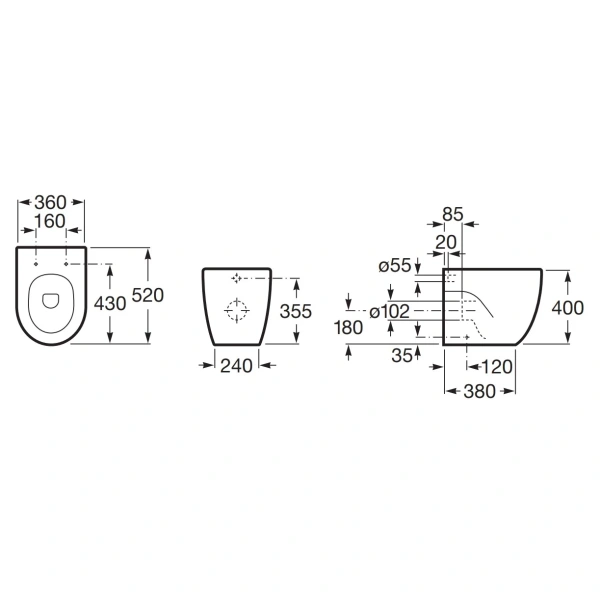 приставной унитаз roca meridian 347247000