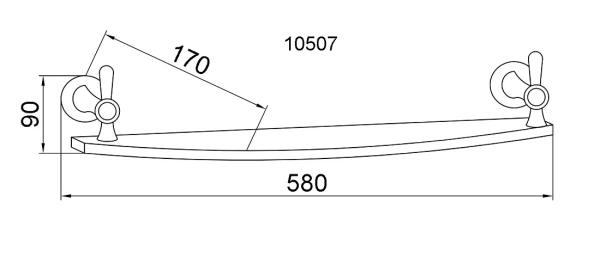 Стеклянная полка Boheme Chiaro 10507 Золото