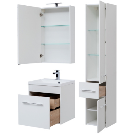 зеркальный шкаф aquanet августа 58 210008 белый