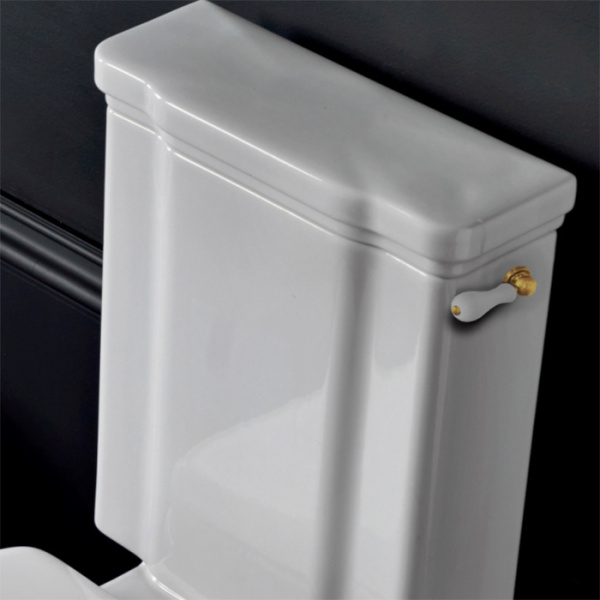 бачок для унитаза kerasan waldorf 417901 моноблок с боковым отверстием для ручки механизма, (без механизма слива), цвет белый