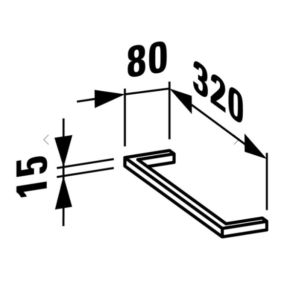 Laufen Laufen Case Полотенцедержатель для мебели 32х6х1.5см, цвет: анодированный алюминий