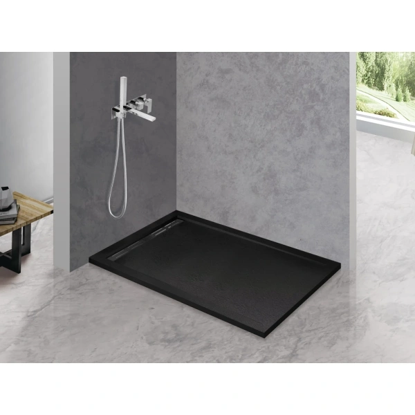 душевой поддон из искусственного камня cezares tray as 120х90 tray-as-ah-120/90-30-nero черный матовый