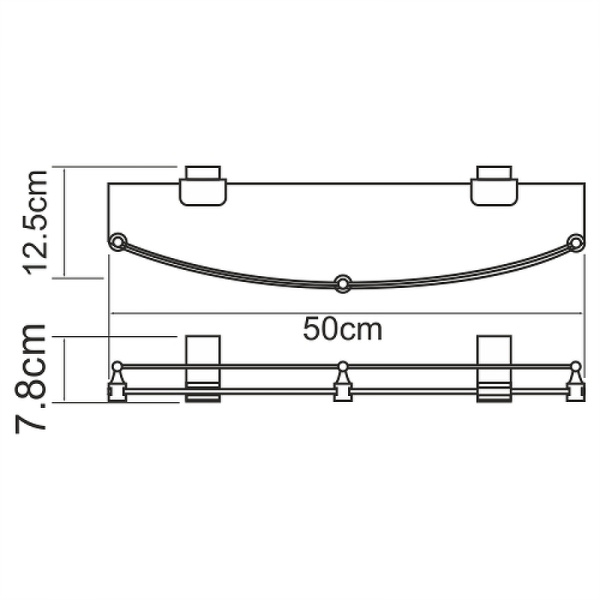 Полка стеклянная WasserKRAFT Lopau K-6044 цвет хром