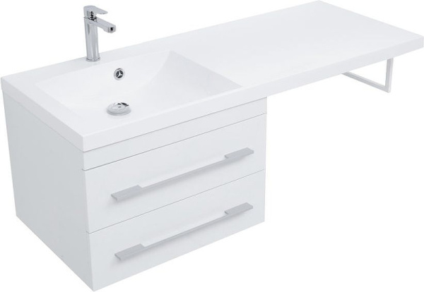 раковина aquanet нота 120 l new нф-00014449 / 00239565 над стиральной машиной, крыло справа, 120x48.2 см, белая